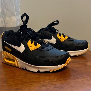 Black and Yellow Nike AirMax Sneakers with White Accents